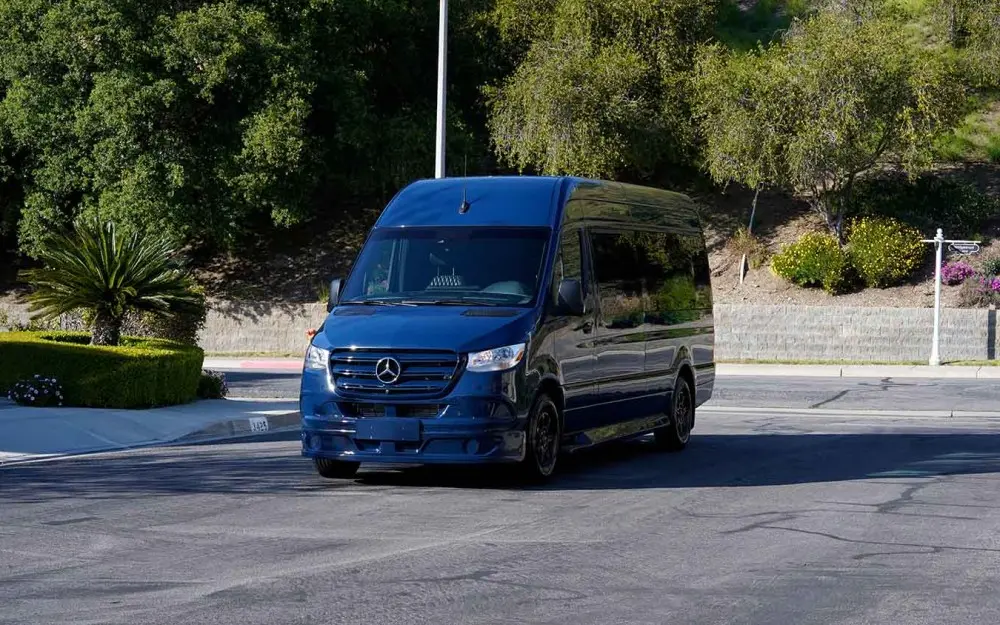 Blue Luxury Sprinter Shuttle Van