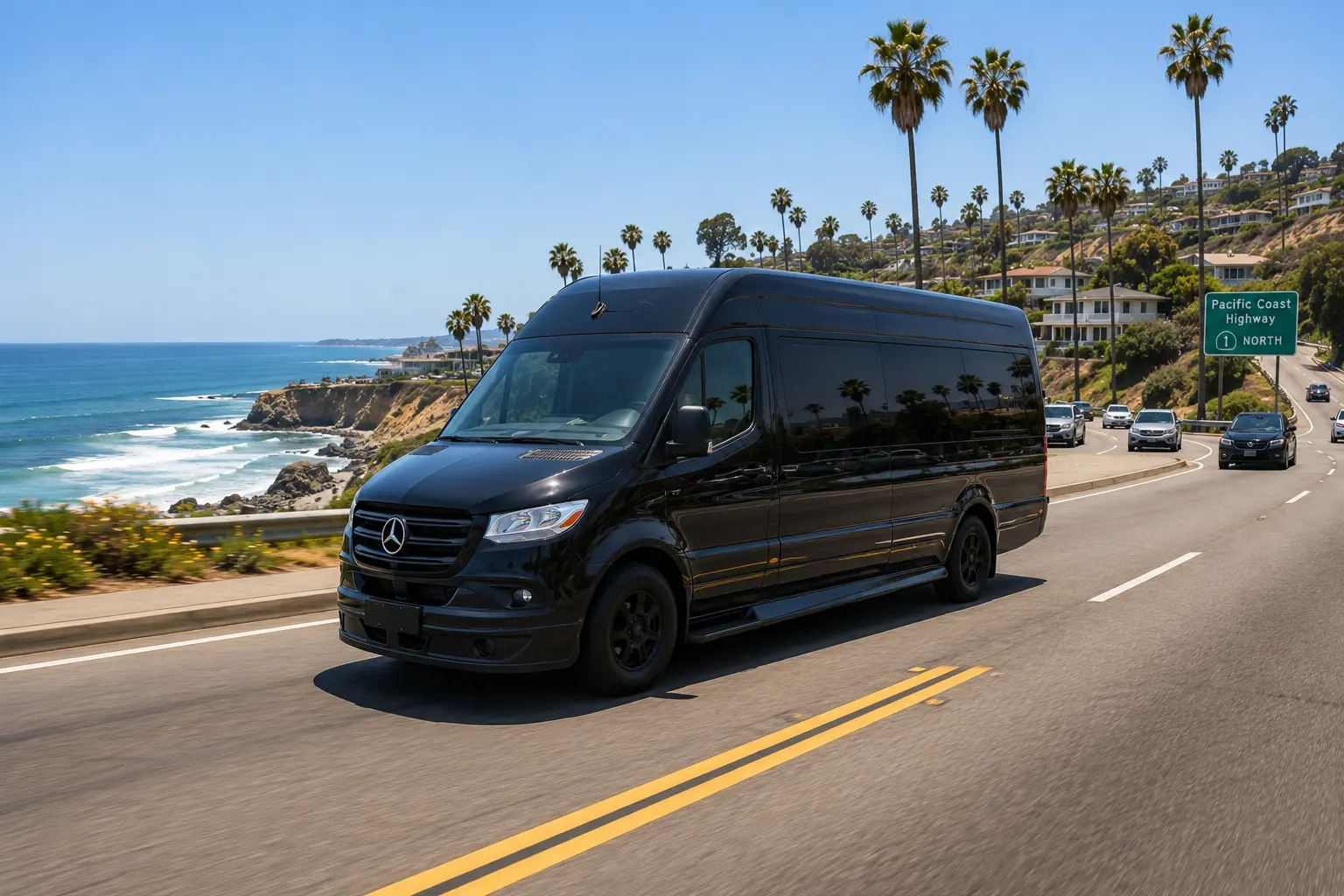 Black Luxury Sprinter Shuttle Van