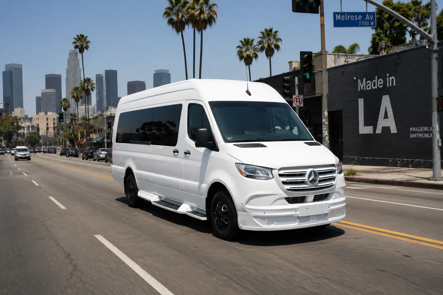 White Luxury Sprinter Shuttle Van