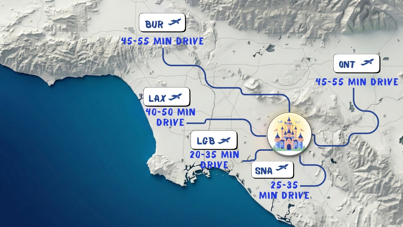 The Closest Airports to Disneyland: Plan Your Trip with TourVanGo